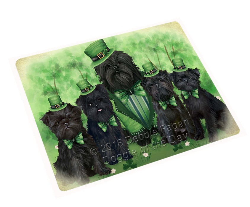 St. Patricks Day Irish Family Portrait Affenpinschers Dog Tempered Cutting Board C49173
