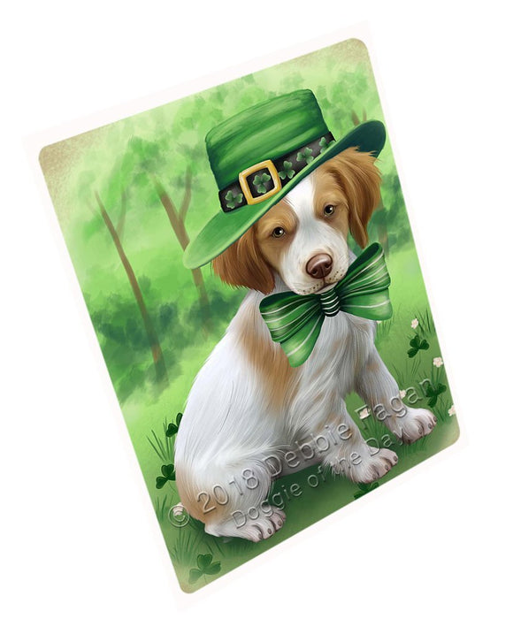 St. Patricks Day Irish Portrait Brittany Spaniel Dog Tempered Cutting Board C50100