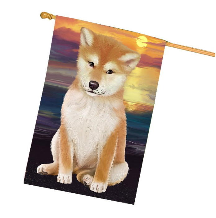 Shiba Inu Dog House Flag