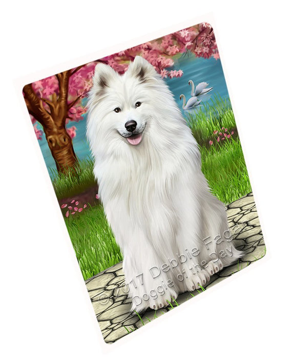 Samoyed Dog Tempered Cutting Board C49422