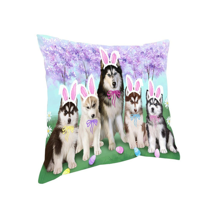 Siberian Huskies Dog Easter Holiday Pillow PIL53488