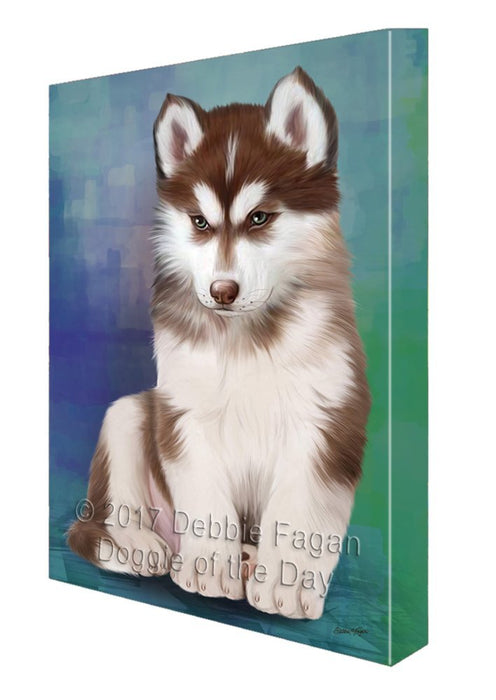 Siberian Husky Dog Painting Printed on Canvas Wall Art Signed