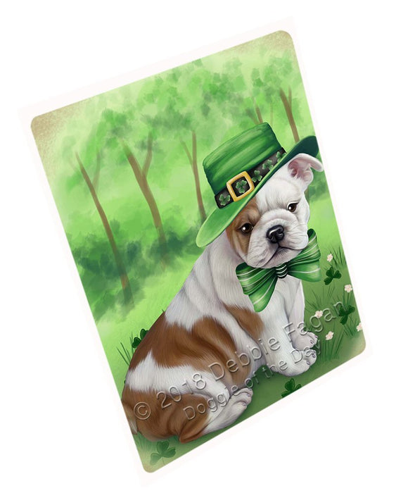 St. Patricks Day Irish Portrait Bulldog Tempered Cutting Board C50130