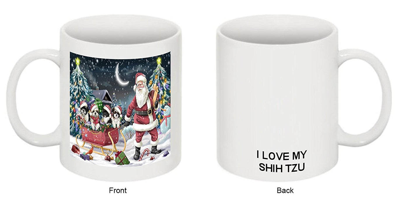 Santa Sled Dogs Shih Tzu Christmas Mug CMG0515