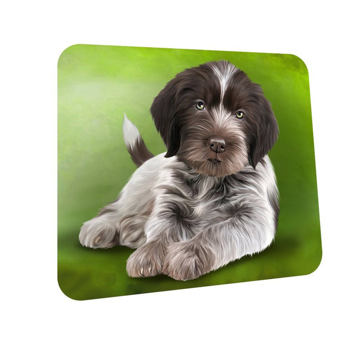 Wirehaired Pointing Griffon Puppy Dog Coasters Set of 4