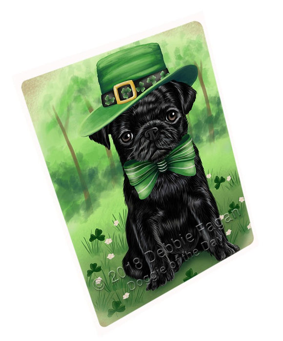 St. Patricks Day Irish Portrait Pug Dog Tempered Cutting Board C51582