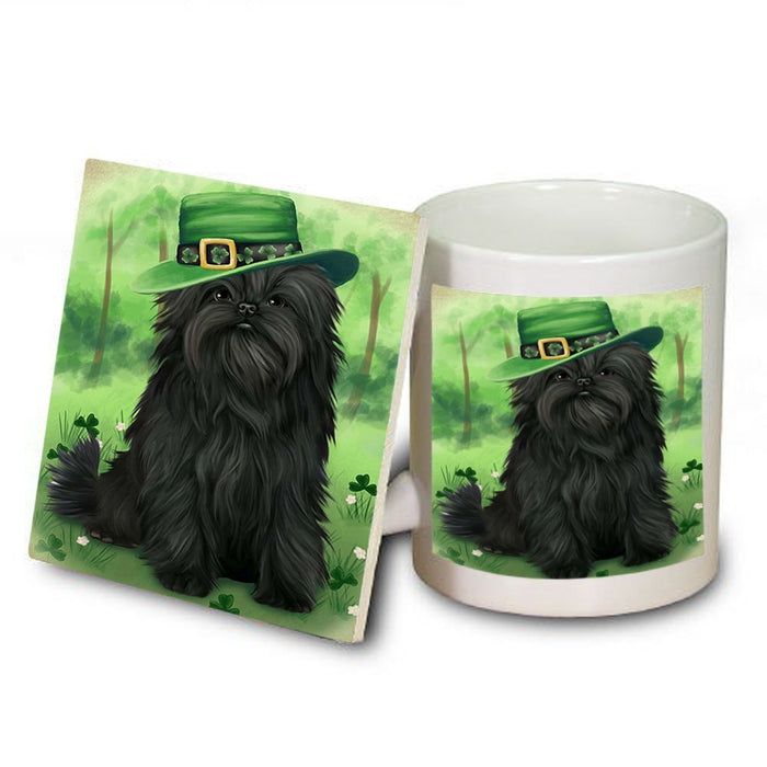 St. Patricks Day Irish Portrait Affenpinscher Dog Mug and Coaster Set MUC48435