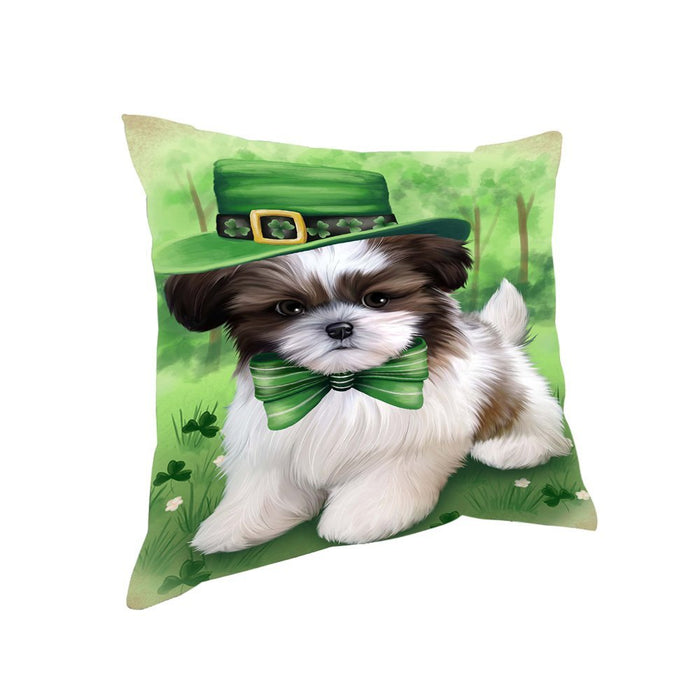 St. Patricks Day Irish Portrait Shih Tzu Dog Pillow PIL52980