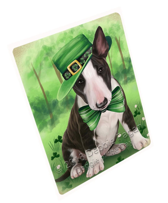 St. Patricks Day Irish Portrait Bull Terrier Dog Tempered Cutting Board C50109 (Small)
