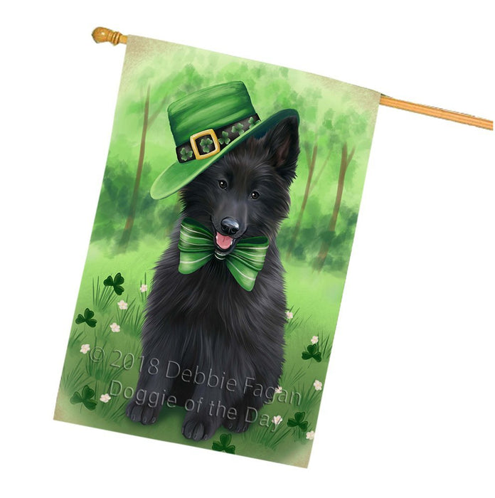 St. Patricks Day Irish Portrait Belgian Shepherd Dog House Flag FLG49158