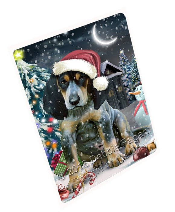 Have A Holly Jolly Christmas Bluetick Coonhound Dog In Holiday Background Magnet Mini (3.5" x 2") D016