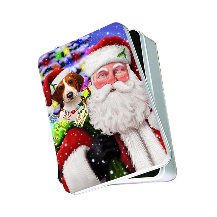 Santa Carrying Treeing Walker Coonhound Dog Presents Christmas Photo Storage Tin PTIN0034