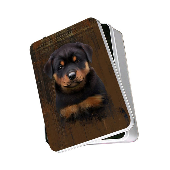 Rustic Rottweiler Dog Photo Storage Tin PITN48258