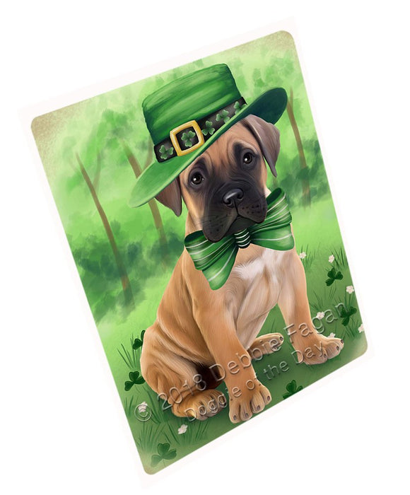 St. Patricks Day Irish Portrait Bullmastiff Dog Tempered Cutting Board C50139