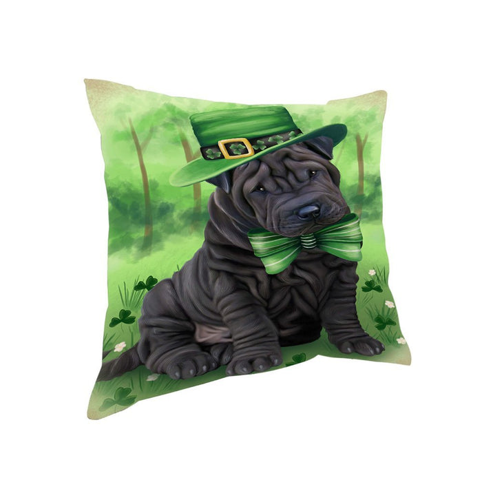 St. Patricks Day Irish Portrait Shar Pei Dog Pillow PIL52928