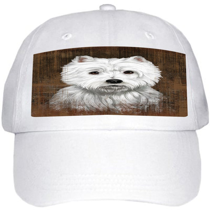 Rustic West Highland White Terrier Dog Ball Hat Cap HAT48537