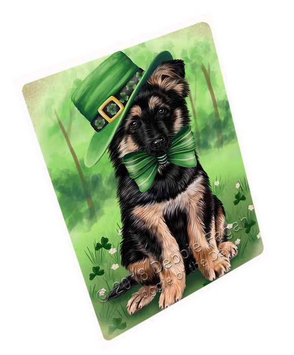 St. Patricks Day Irish Portrait German Shepherd Dog Tempered Cutting Board C50283