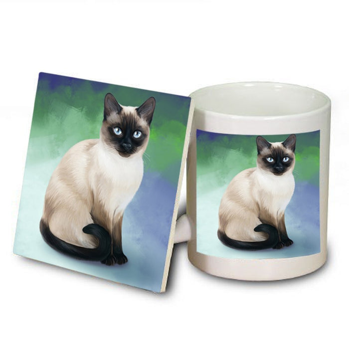 Thai Cat Mug and Coaster Set