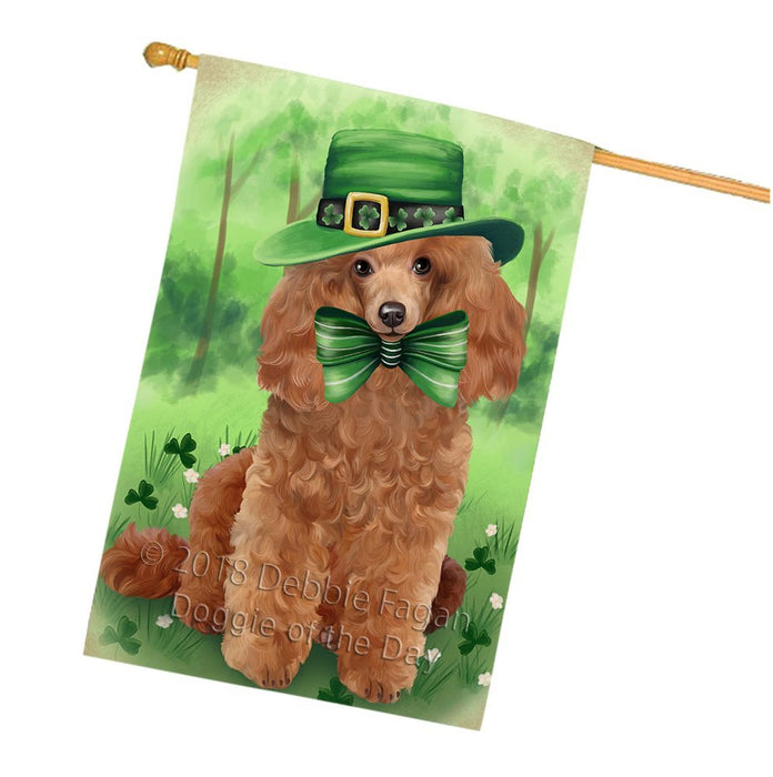 St. Patricks Day Irish Portrait Poodle Dog House Flag FLG49197