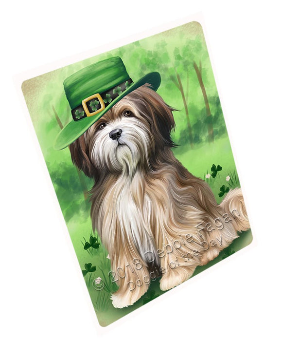 St. Patricks Day Irish Portrait Tibetan Terrier Dog Large Refrigerator / Dishwasher Magnet RMAG55470