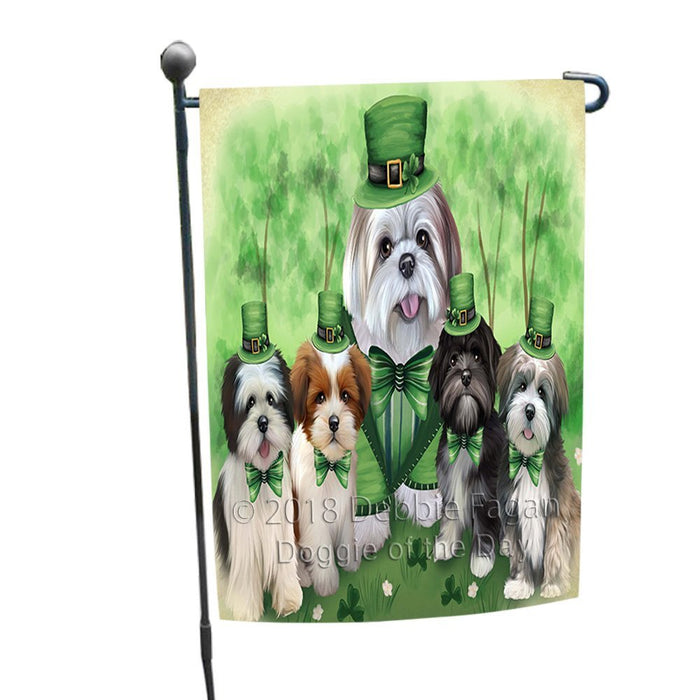 St. Patricks Day Irish Portrait Lhasa Apsos Dog Garden Flag GFLG49115