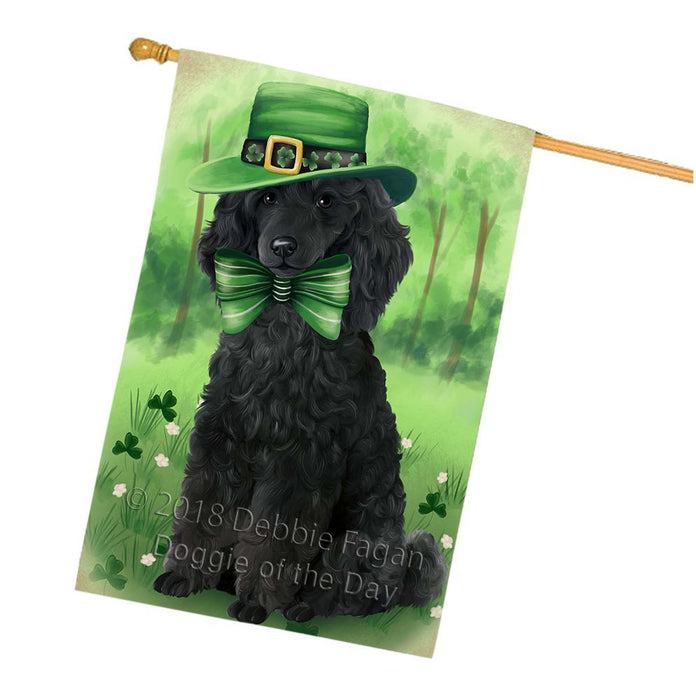 St. Patricks Day Irish Portrait Poodle Dog House Flag FLG49199