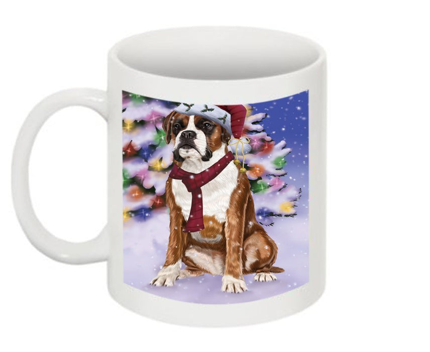 Winter Wonderland Boxer Dog Christmas Mug CMG0584
