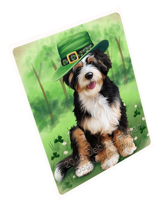 St. Patricks Day Irish Portrait Bernedoodle Dog Large Refrigerator / Dishwasher Magnet RMAG54900