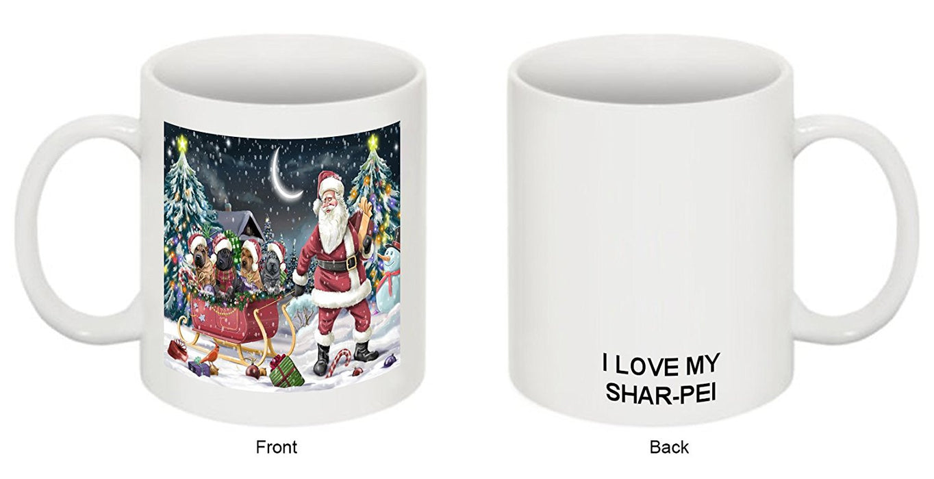 Santa Sled Dogs Shar Pei Christmas Mug CMG0525