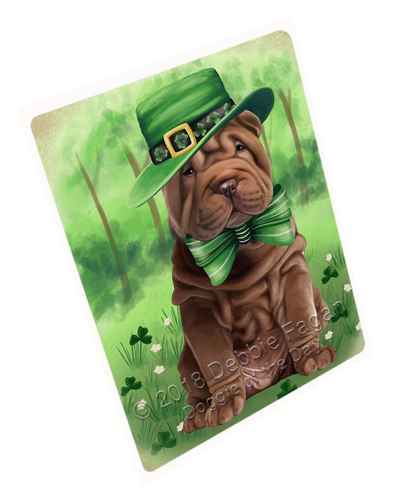 St. Patricks Day Irish Portrait Shar Pei Dog Large Refrigerator / Dishwasher Magnet RMAG55338