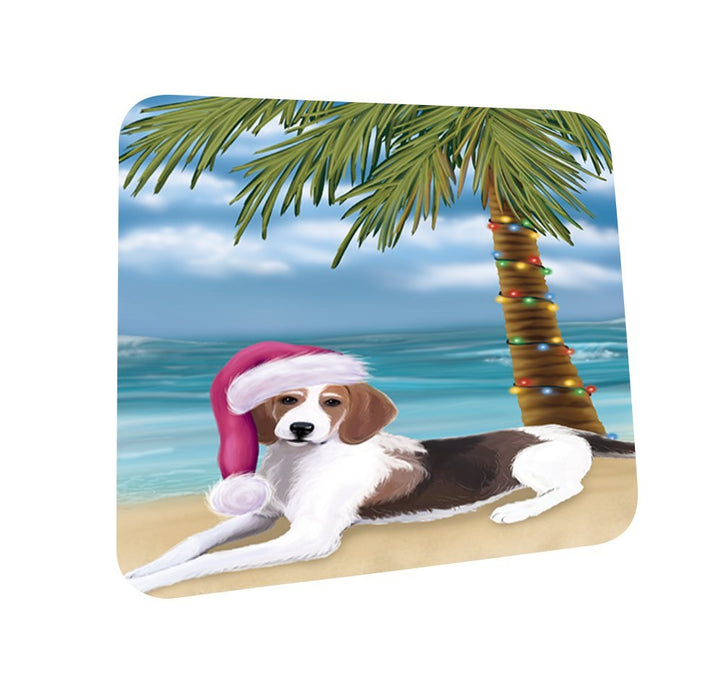 Summertime American Foxhound Dog on Beach Christmas Coasters CST407 (Set of 4)