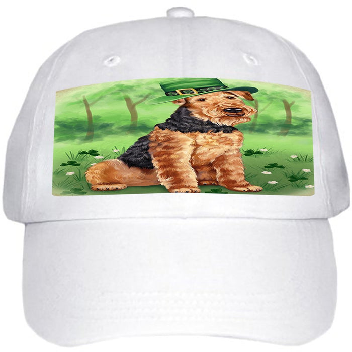 St. Patricks Day Irish Portrait Airedale Terrier Dog Ball Hat Cap HAT49071