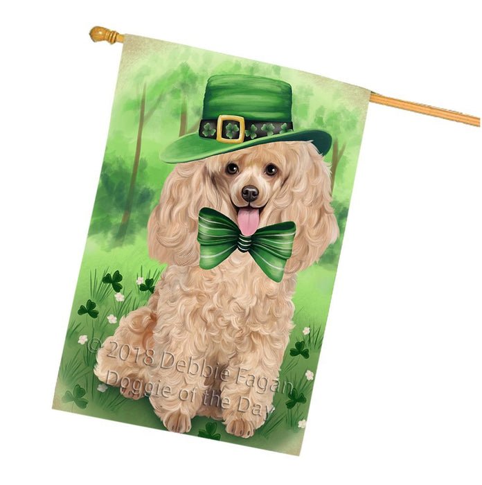 St. Patricks Day Irish Portrait Poodle Dog House Flag FLG49196