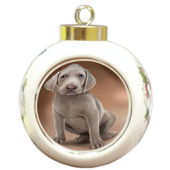 Weimaraner Dog Round Ball Christmas Ornament RBPOR48540