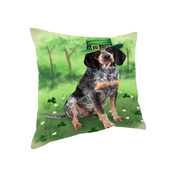 St. Patricks Day Irish Portrait Bluetick Coonhound Dog Pillow PIL52668
