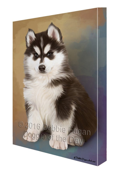 Siberian Husky Dog Painting Printed on Canvas Wall Art