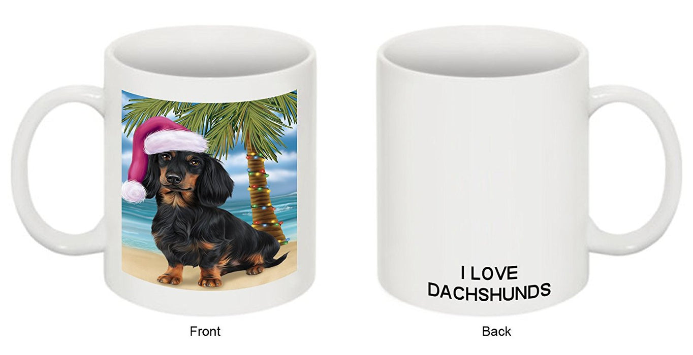 Summertime Dachshund Adult Dog on Beach Christmas Mug CMG0797