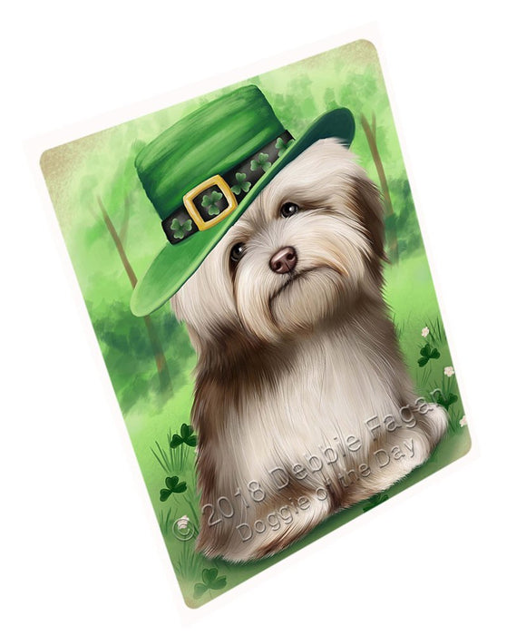St. Patricks Day Irish Portrait Havanese Dog Tempered Cutting Board C50313
