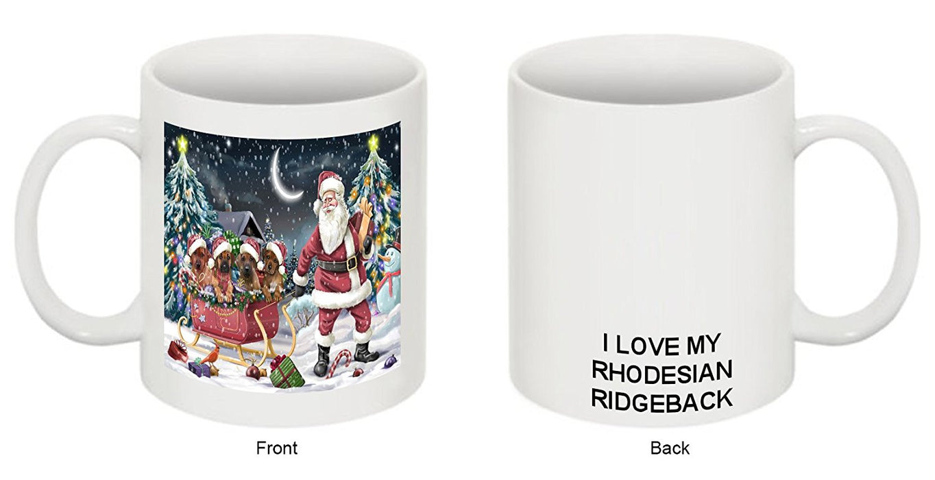 Santa Sled Dogs Rhodesian Ridgeback Christmas Mug CMG0523