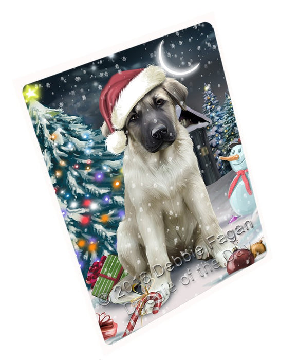 Have A Holly Jolly Christmas Anatolian Shepherd Dog In Holiday Background Magnet Mini (3.5" x 2") D012