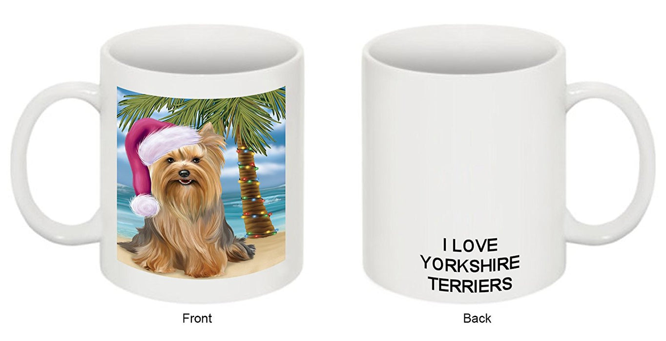 Summertime Yorkshire Terrier Adult Dog on Beach Christmas Mug CMG0841