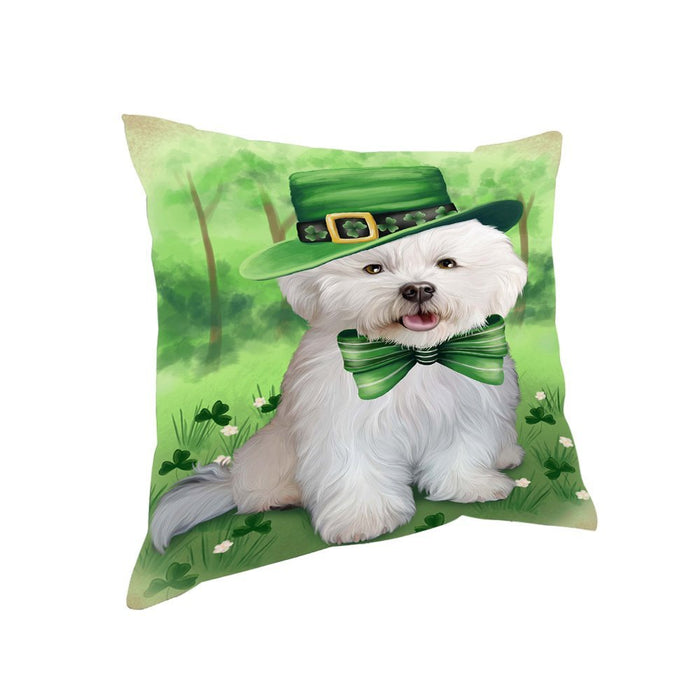 St. Patricks Day Irish Portrait Bichon Frise Dog Pillow PIL52664
