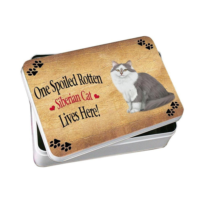 Siberian Spoiled Rotten Cat Photo Storage Tin