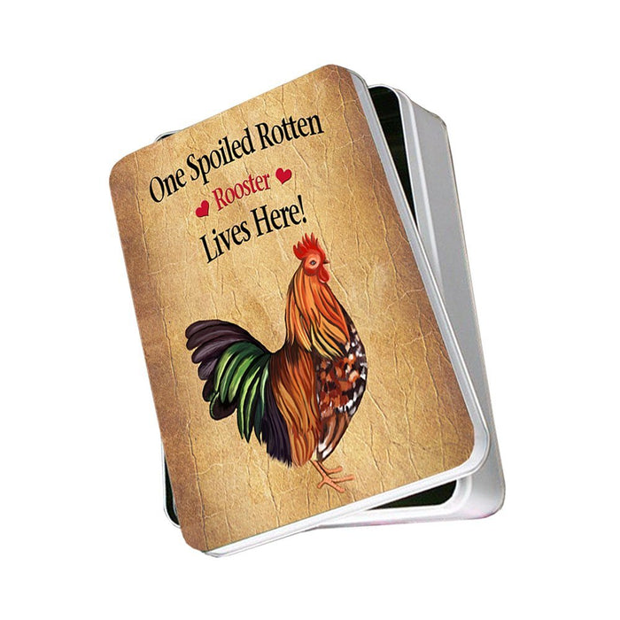 Spoiled Rotten Rooster Photo Storage Tin