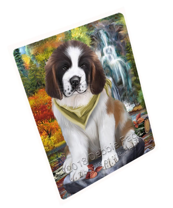 Scenic Waterfall Saint Bernard Dog Large Refrigerator / Dishwasher Magnet RMAG56646