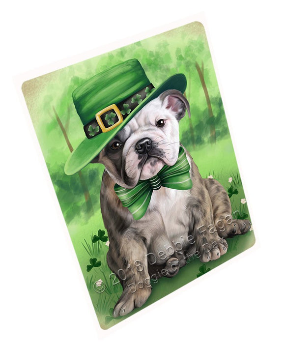 St. Patricks Day Irish Portrait Bulldog Tempered Cutting Board C50124
