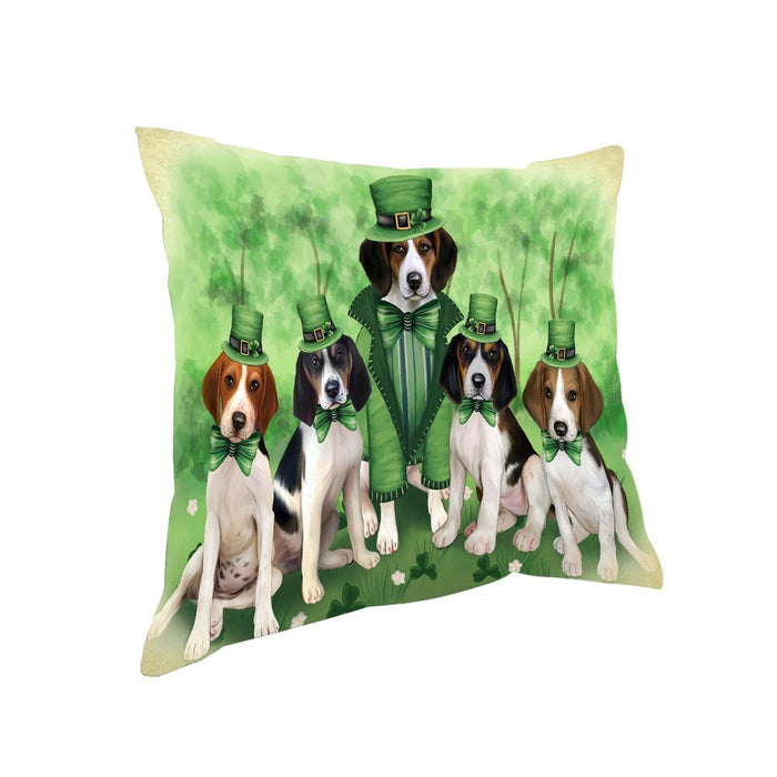 St. Patricks Day Irish Family Portrait Treeing Walker Coonhounds Dog Pillow PIL53036