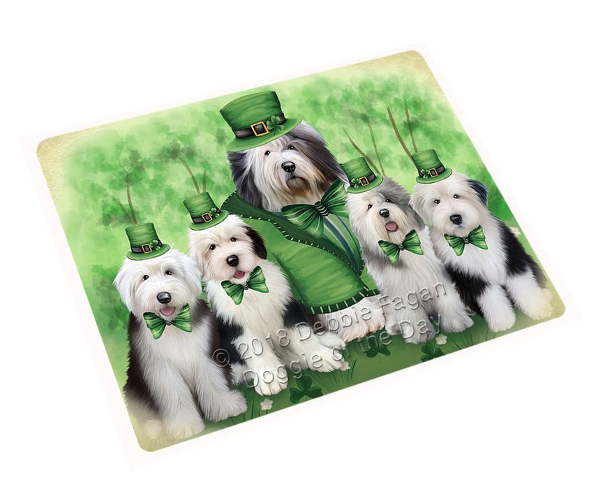 St. Patricks Day Irish Portrait Old English Sheepdogs Magnet Mini (3.5" x 2") MAG51495