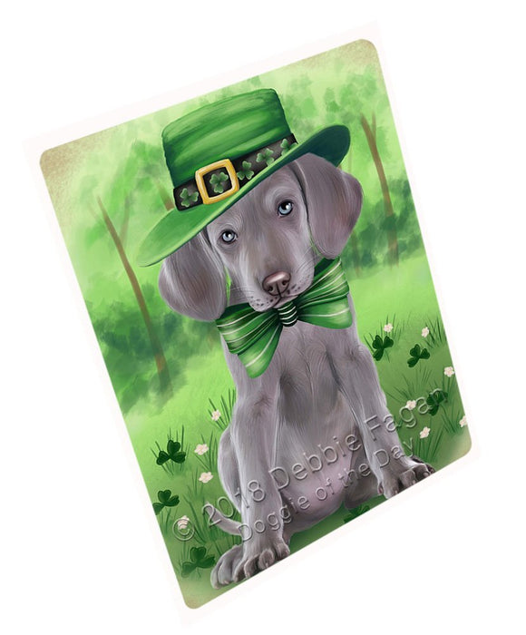 St. Patricks Day Irish Portrait Weimaraner Dog Tempered Cutting Board C51777