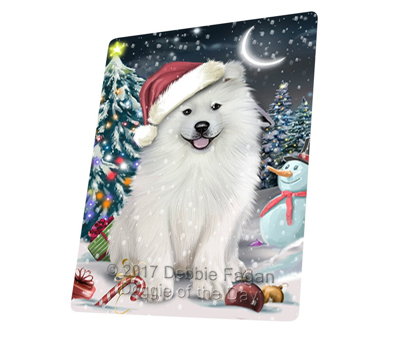 Have A Holly Jolly Christmas Samoyed Dog In Holiday Background Magnet Mini (3.5" x 2") D119
